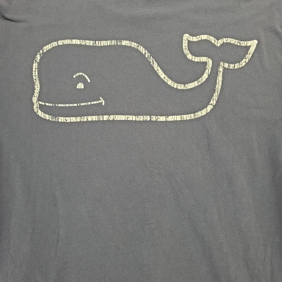 Vineyard Vines Shirt Mens Medium Blue Short Sleeve Big Whale Spell Out Logo - Picture 7 of 12